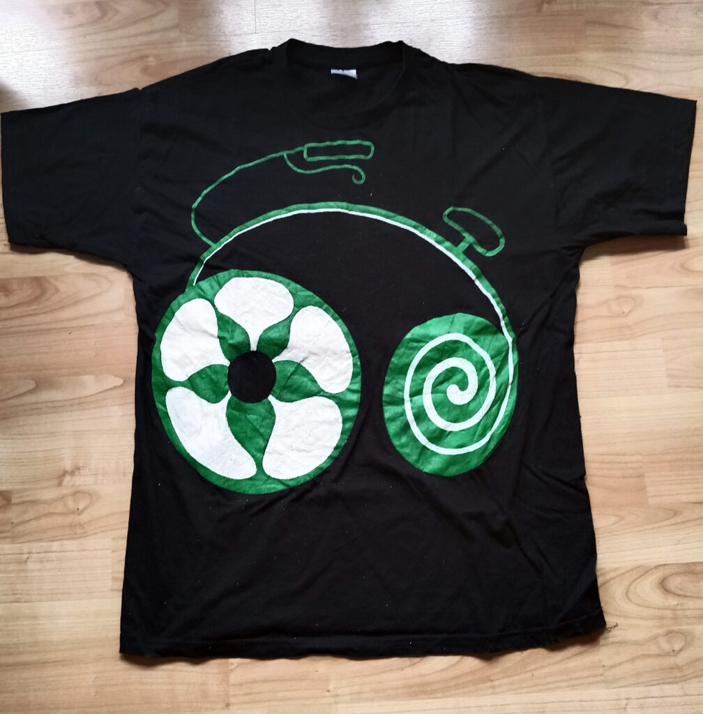 Bici happy verde flor espiral diseño 